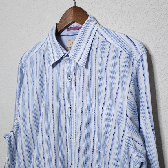 Tommy Bahama Other - Tommy Bahama Jeans Men's Large Shirt White Stripe Long Sleeve Button Down Collar